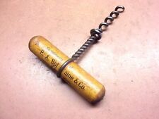 Vintage PARKWOOD WHISKEY Wood Handled Corkscrew Sweet Little Barware Collectible picture