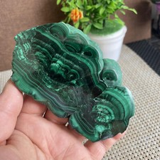273g Natural malachite slice quartz crystal cluster mineral specimen B1392 picture