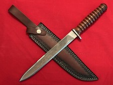 CUSTOM 15” KNIFE FROM A VINTAGE NICHOLSON FILE - SWISS  GUARD &  NEW WOOD GRIP picture