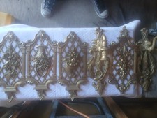 vintage 1971 Dart Industries Hollywood Regency gold molded plastic wall plaques picture