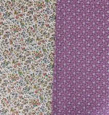 Vintage dainty floral quilting cotton fabric lot of 2 sewing crafting picture