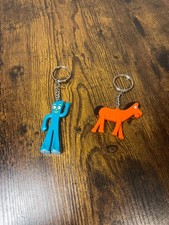 Vintage 2 Gumby and Pokey Vintage Collectable Keychains ~ Rare Find picture