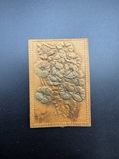 c1910 Primula Primrose Flowers Tobacco Leather Antique Floral Premium 2x2.5 picture