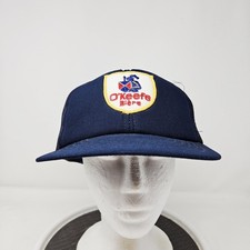 Vintage O'Keefe Biere Navy Trucker Hat Mesh Snapback Cap One Size Logo Adult picture