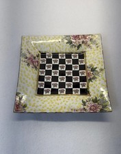 VTG Retired Mackenzie-Childs Torquay Palm Devon Clay 9” Square Tray Plate picture