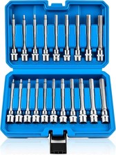 20PC Extra-Long Allen Hex Bit Socket Set S2 Steel Hex Head Socket | 3/8 Inch picture