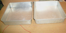 2 Vintage Wear-Ever  #2752 Square Aluminum Lasagna/Cake Pans - 8
