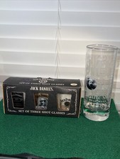 Vintage Jack Daniels 4pc Barware Set: 3pc Shot Glasses Boxed & Jasper Newton picture