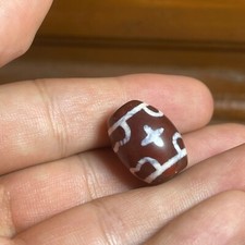 Genuine Ancient Sasanian Etched Carnelian Dzi Bead amulet in good Condition  picture