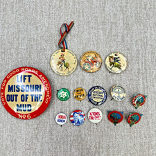 Nice Lot Of 14 Antique / Vintage Political Buttons 1800's 1900's picture
