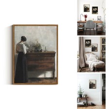 VIYYIEA Framed Wall Art Classical Reading Woman Portrait 12x16 picture