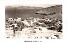 Culebra Town Puerto Rico Caribbean 1930s RPPC Photo Postcard COPY picture