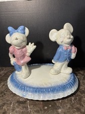 Large Vintage 1980’s DISNEY MICKEY & MINNIE CERAMIC TABLE CENTERPIECE 11.5x14” picture