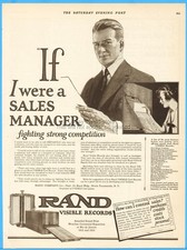 1923 Rand Co North Tonawanda NY Visible System Card Records Sales Manager Ad picture