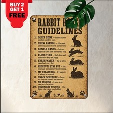 Bunny Rabbit House Rules Numbered Typography Poster Retro Metal Tin Sign picture