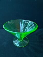 Vintage Federal Glass Sherbet Dish Uranium Green Depression 1920's  picture