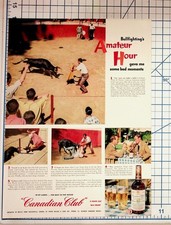1950s Canadian Club Whiskey Ad Bullfighting Amateur Hour Lisbon Portugal picture