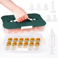 2-Layer Deviled Egg Containers with Lid,36 Slots Deviled Egg Tray Carrier picture
