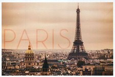 Paris France, City of Lights Aerial View & Eiffel Tower, Europe, Modern Postcard picture