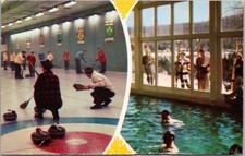 Ste. Adele-en-haut, Quebec Canada Postcard CHANTECLER HOTEL Curling & Pool Views picture