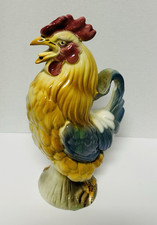 Antique St Clement Keller Guerin Majorlica Rooster Pitcher French Barbotine 377 picture