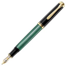Pelikan M400Greenstripe-F M400 Fountain Pen F Fine Point Green Stripe Souverane picture