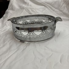 Vintage Footed metal cradle / Trivet holder/ Casserole Holder picture