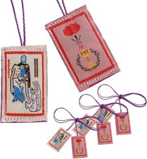 TALPGOD Purple Scapular Catholic 3 Pcs Marie Julie Jahenny of Benediction,Scapul picture