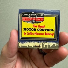Vtg CUTLER HAMMER Motor Control Advertising Matchbook Unstruck Printed Sticks picture