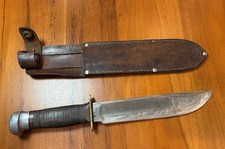 Vintage Marble’s Gladstone 7” Blade Ideal Hunting Knife Stacked Leather Handle picture