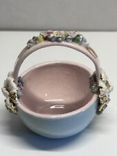 Vintage Italian Capodimonte Style Miniature Porcelain Basket Handcrafted  picture