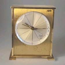 Vintage Jaccard France 8-Day 11 Jewel Brass Alarm Desk Clock Working picture
