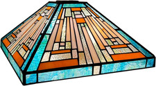 Tiffany Lamp Shade Amber Green Stained Glass 12 Inches picture