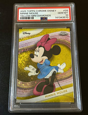 Topps 2025 Chrome Disney Minnie Mouse #28 Yellow Mini Diamonds PSA 10 picture
