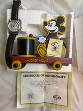 Vintage Disney Mickey Mouse Fossil LI-1563 Limited Edition Watch Wood Toy NEW picture
