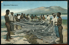1924 Hawaiian Fishermen Hukilau Fish Nets Hawaii Historic Vintage Postcard picture