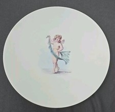 Antique Minton Porcelain Cherub  Plate Artist Signed c.1876 9 3/8