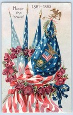 1908 HONOR the BRAVE 1861-1865 G.A.R. CIVIL WAR VETERANS PATRIOTIC POSTCARD picture