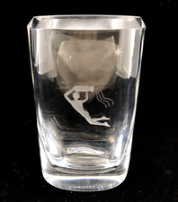 Vintage SKRUF Sweden BENGT EDENFALK Crystal AQUARIUS Glass VASE Water Bearer MCM picture