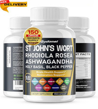 St. John's Wort Rhodiola Rosea Ashwagandha Holy Basil Valerian Chamomile Black P picture