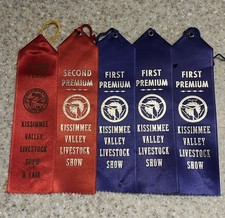 Vintage Kissimmee Valley Livestock Show Ribbons 1950’s Lot Of 6 picture