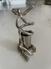 Global Views Elegant Curved Branch Twig Bud Vase Nickel Finish picture