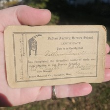 Rare 1926 Indian Motorcycle  Factory Service School Card picture
