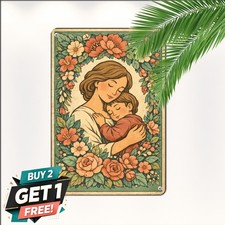 Charming Mother With Youngsters Sign Sweet Animal Family Wall Plaque 8x12 Inch picture