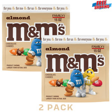 NEW Sealed Almond M&M's Family Size 15.0 oz 2 Bags picture