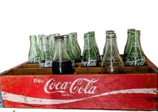 Vintage Coca-Cola Red Wooden Case With 18 Coca-Cola Bottles Coke picture