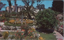 Flower garden CA Chrome Exterior Flower Gardens a house Postcard picture