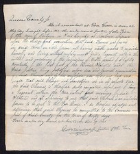 1845 Newtown L.I. N.Y.* Trial Court Document Geo. B. Brinckerhoff - Vagrancy picture