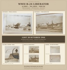 WWII B-24H 41-28934 Nose 526 456th BG Lost 1944 2 Original Photos MACR 9214 picture