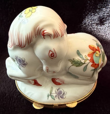 Vintage Rochard Limoges Porcelaine de Paris Trinket Box Horse with flowers RARE picture